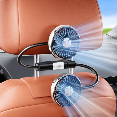 Dual Head Gooseneck Car Fan for Back Seat Cooling
