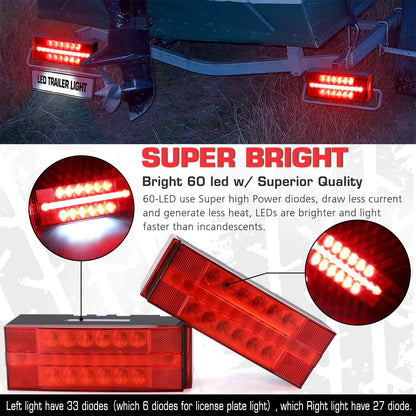 LED Submersible Trailer Light Kit for Boats, Trucks, Over 80 Inches