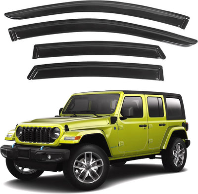 Window Visor For 2018-2024 Jeep Wrangler JL & Gladiator 4-Door 2020-2024