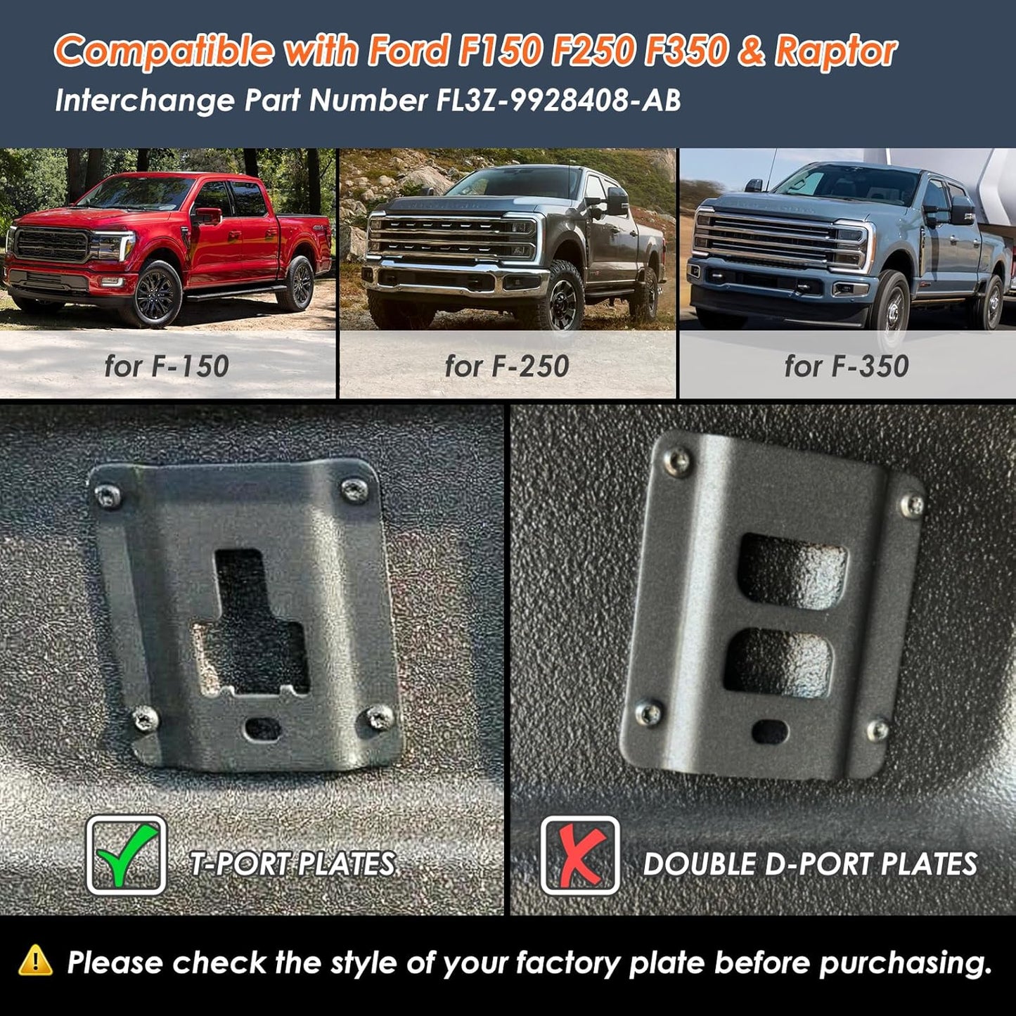 4Pcs Truck Bed Tie Down Anchors Boxlink Cleats & Plates Compatible with Ford F150 F250 F350 & Raptor 2015-2024 2025