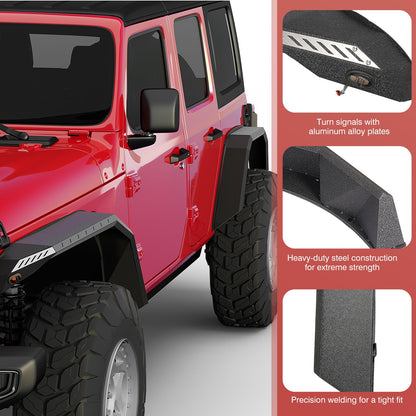 Jeep Wrangler JL Flat Fenders with LED Turn Signals (2/4 Doors)