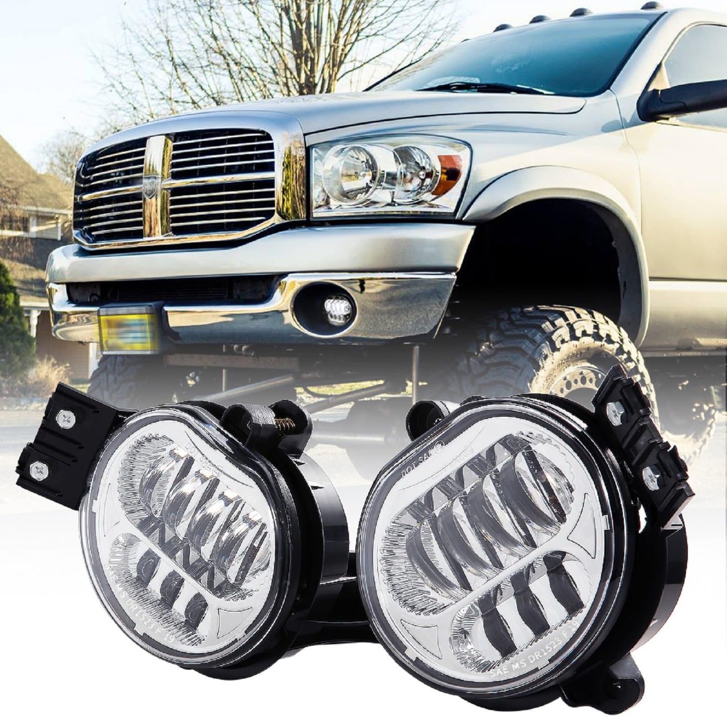 Pair Chrome LED Fog Lights for 2002-2008 Ram 1500 & 2003-2008 Ram 2500/3500