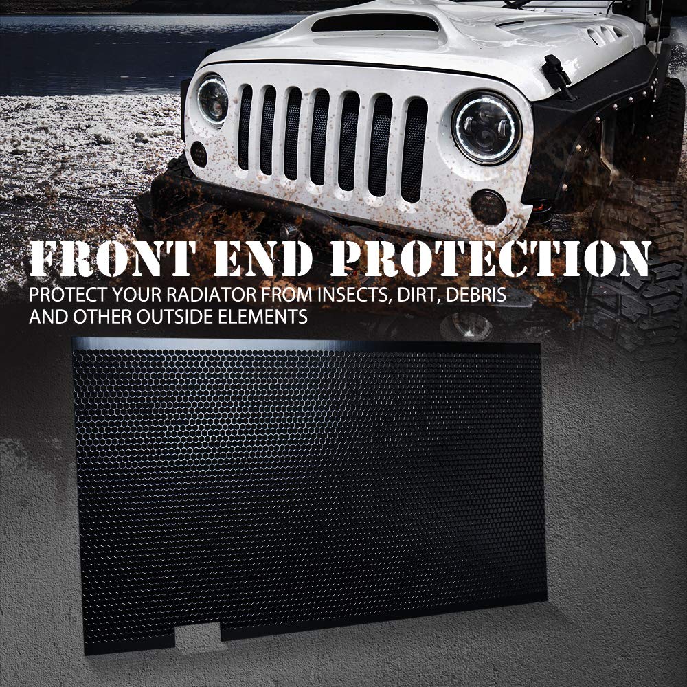 2007-2018 Jeep JK/JKU Front Grille Mesh Insert - Matte Black Aluminum
