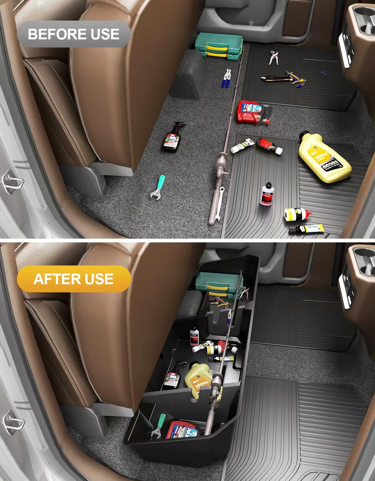 Rear Underseat Storage Box for 2019-2026 Chevy/GMC 1500 & HD - Double/Crew Cab