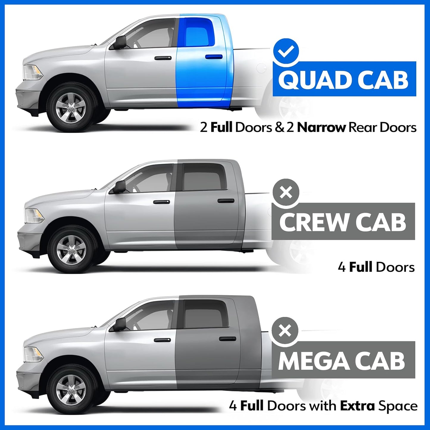 Tyger Auto 3.5" Rider Running Boards Compatible with 2009-2018 Dodge Ram 1500; 2019-2024 Classic | Quad Cab | TG-SS2D35118 | Side Step Rail Nerf Bars