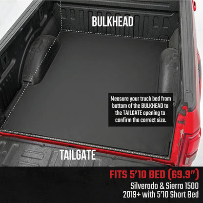 Soft Roll-Up Tonneau Cover for 2019-2026 Chevy/GMC 1500 - No-Drill, Marine-Grade Vinyl, Fits 5'10" Bed