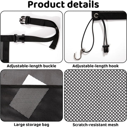 Dog Car Barrier with Mesh Organizer - Pet Divider for Car/SUV/Truck
