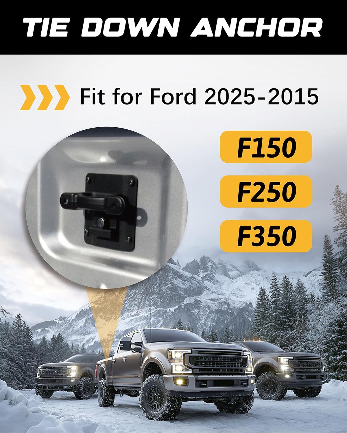 Heavy-Duty Tie Down Anchors (4-Pack) for Ford F-Series - 1000 lb Capacity, Rust-Resistant