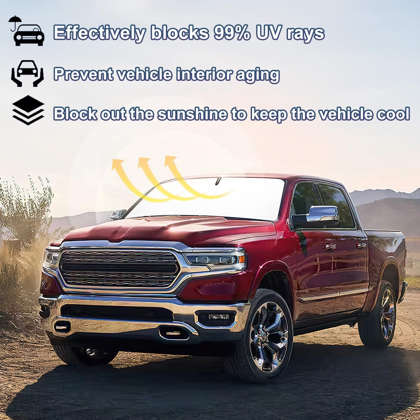 310T Polyester Sun Shade for 2018-2026 Jeep Wrangler JL & Gladiator - Full Cover