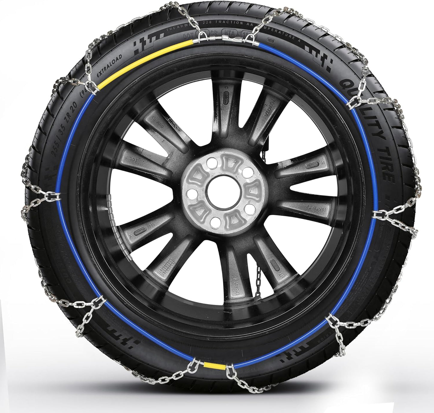 High Carbon Steel Snow Chains (Set of 2) - Wear-Resistant for Cars & SUVs