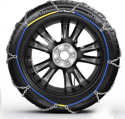 High Carbon Steel Snow Chains (Set of 2) - Wear-Resistant for Cars & SUVs