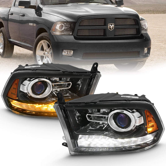 Halogen, led, Projector Headlights For 2009-2018 Dodge Ram 1500 2500 3500