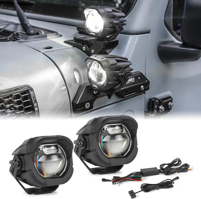 Aluminum High Low Beam Switchable A-Pillar Spotlight Trucks Fits For Jeep Ford
