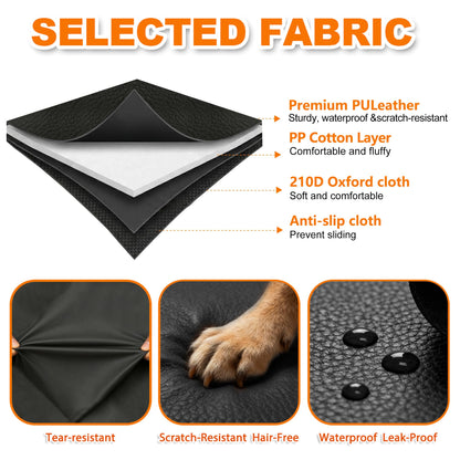 Waterproof Dog Cargo Liner - Large Universal Fit w/Bumper Flap, Non-Slip Scratchproof for SUV/Sedan/Van (Black)