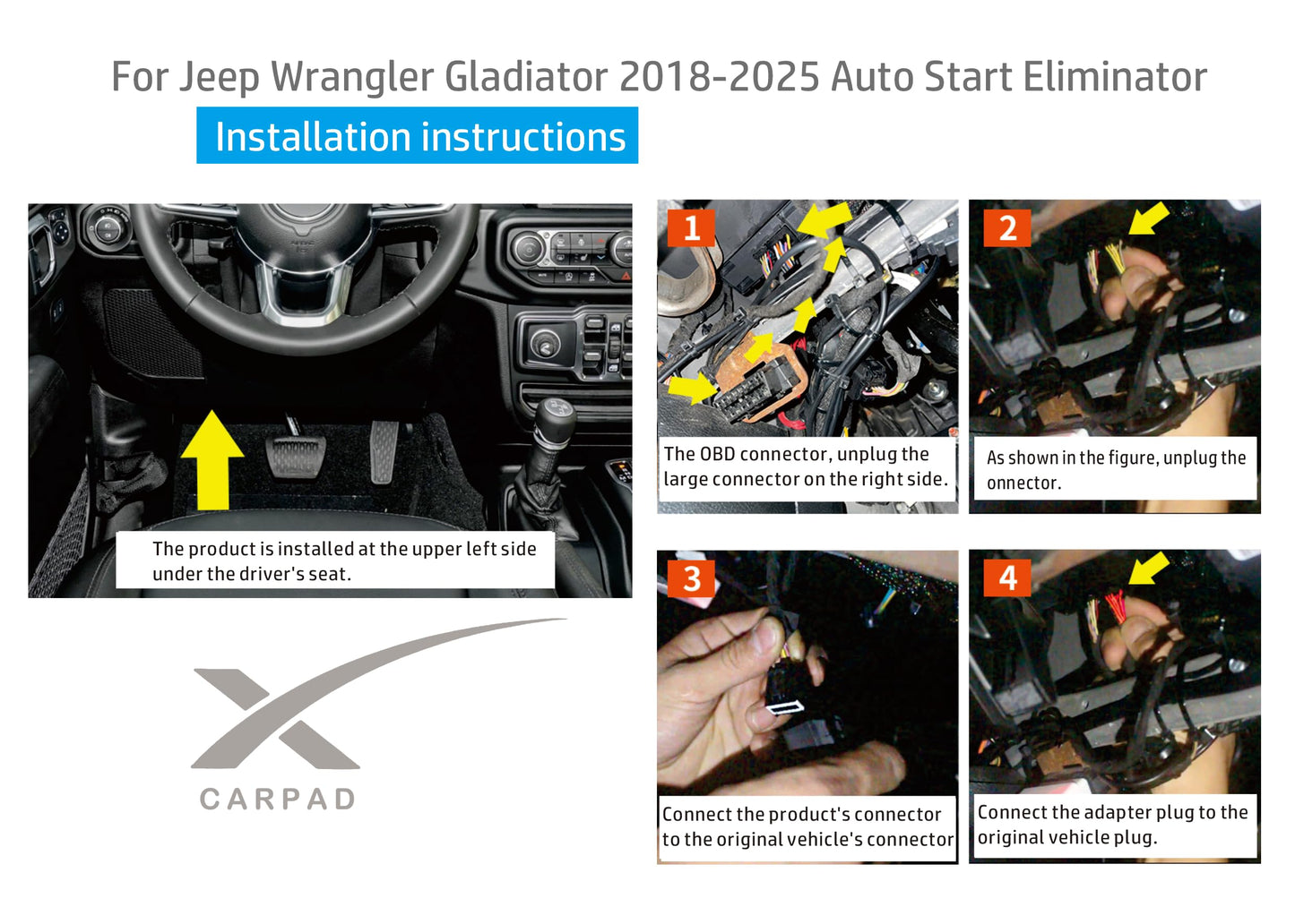 Auto Start-Stop Eliminator for 2018-2026 Jeep Wrangler JL & Gladiator JT (Plug & Play, Excludes 4XE)