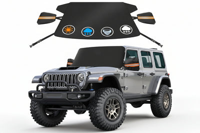 600D Windshield Snow & Ice Cover for Jeep Wrangler & Gladiator - Universal Fit