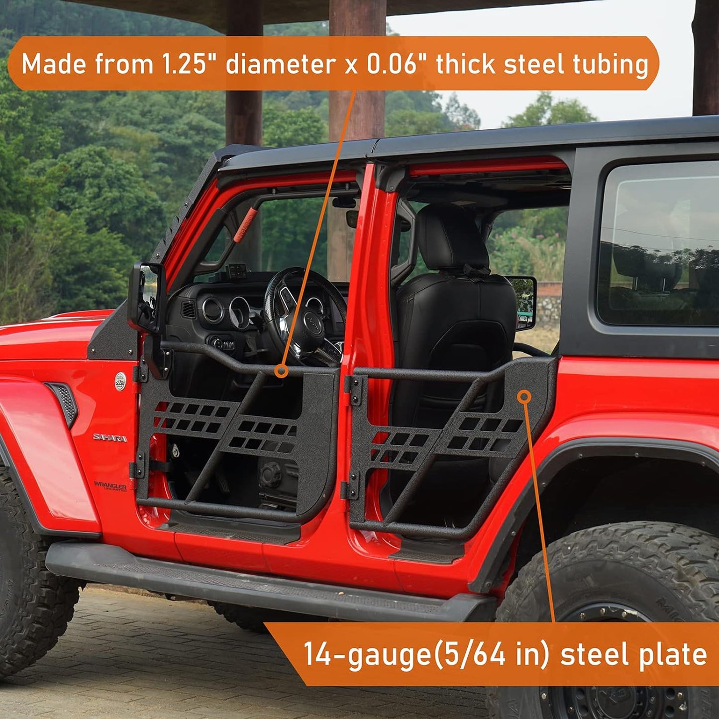 Wrangler JL Gladiator 4 Doors textured Tube Half Guards for Jeep Wrangler JL Unlimited | Gladiator JT 2018-2023