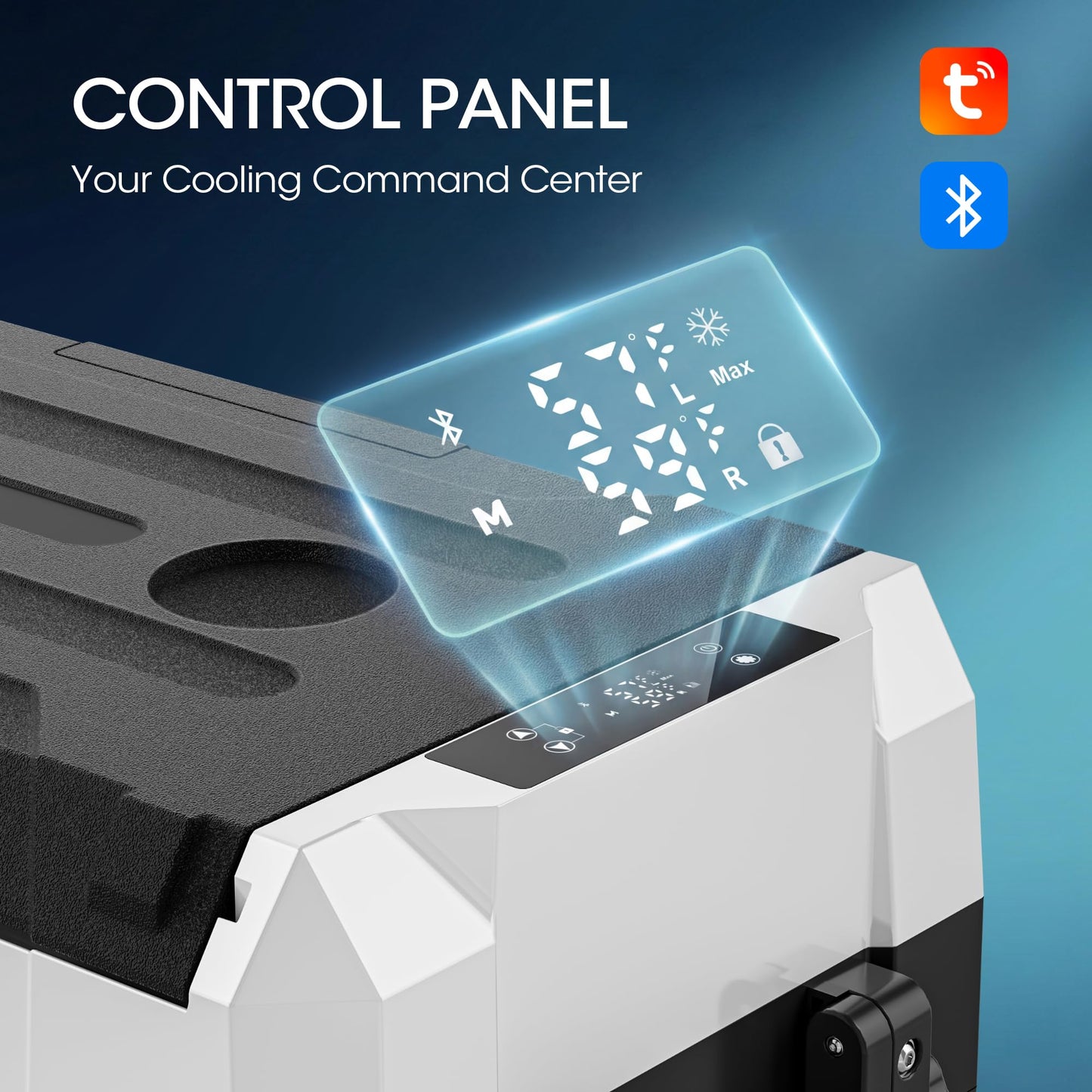 12V Refrigerator (37QT) - APP Control, -4℉~68℉, Portable for Car/Camping/Boat