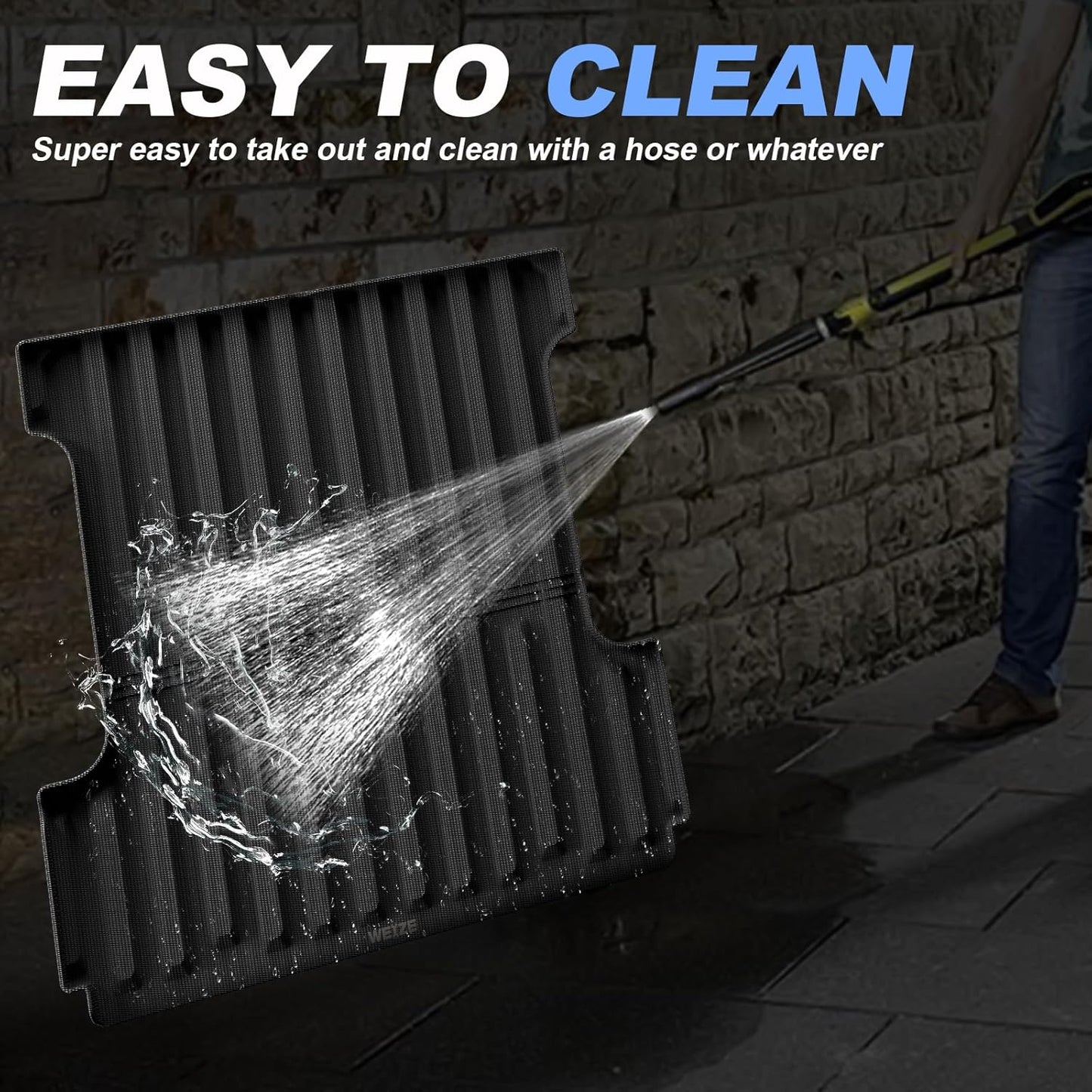 WEIZE Truck Bed Mat for Ford F-150 2015-2025/F-150 Lightning 2022-2023 5.5ft (5'6", 67.1in), All Weather Protection TPE Truck Bed Liner Durable Easy Clean Black