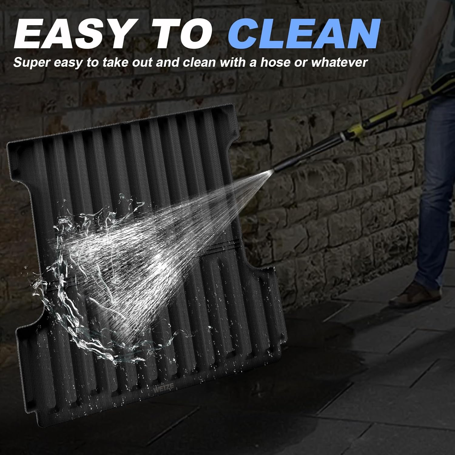 WEIZE Truck Bed Mat for Ford F-150 2015-2025/F-150 Lightning 2022-2023 5.5ft (5'6", 67.1in), All Weather Protection TPE Truck Bed Liner Durable Easy Clean Black