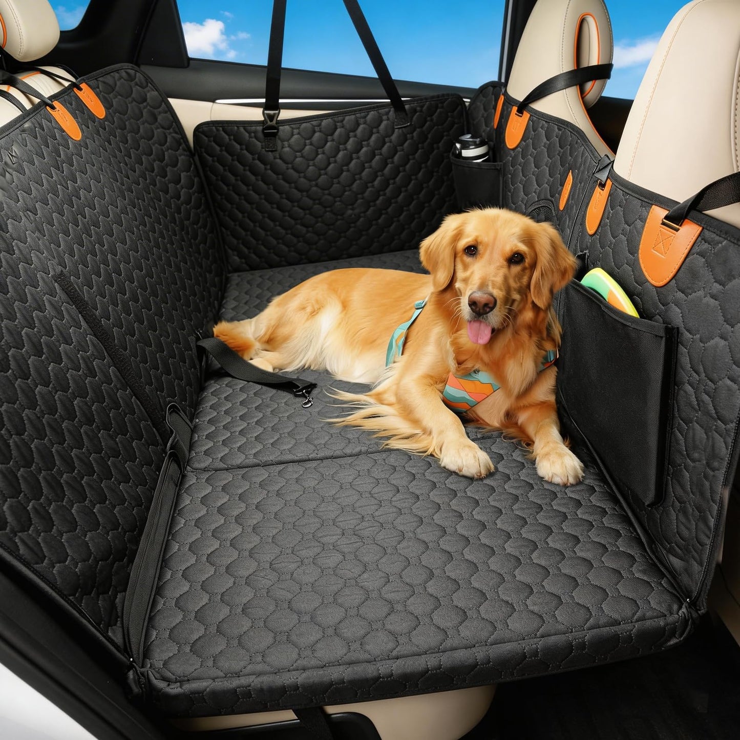 420 lb Waterproof Back Seat Extender with Hard Bottom - Anti-Scratch, Easy Clean for Dogs