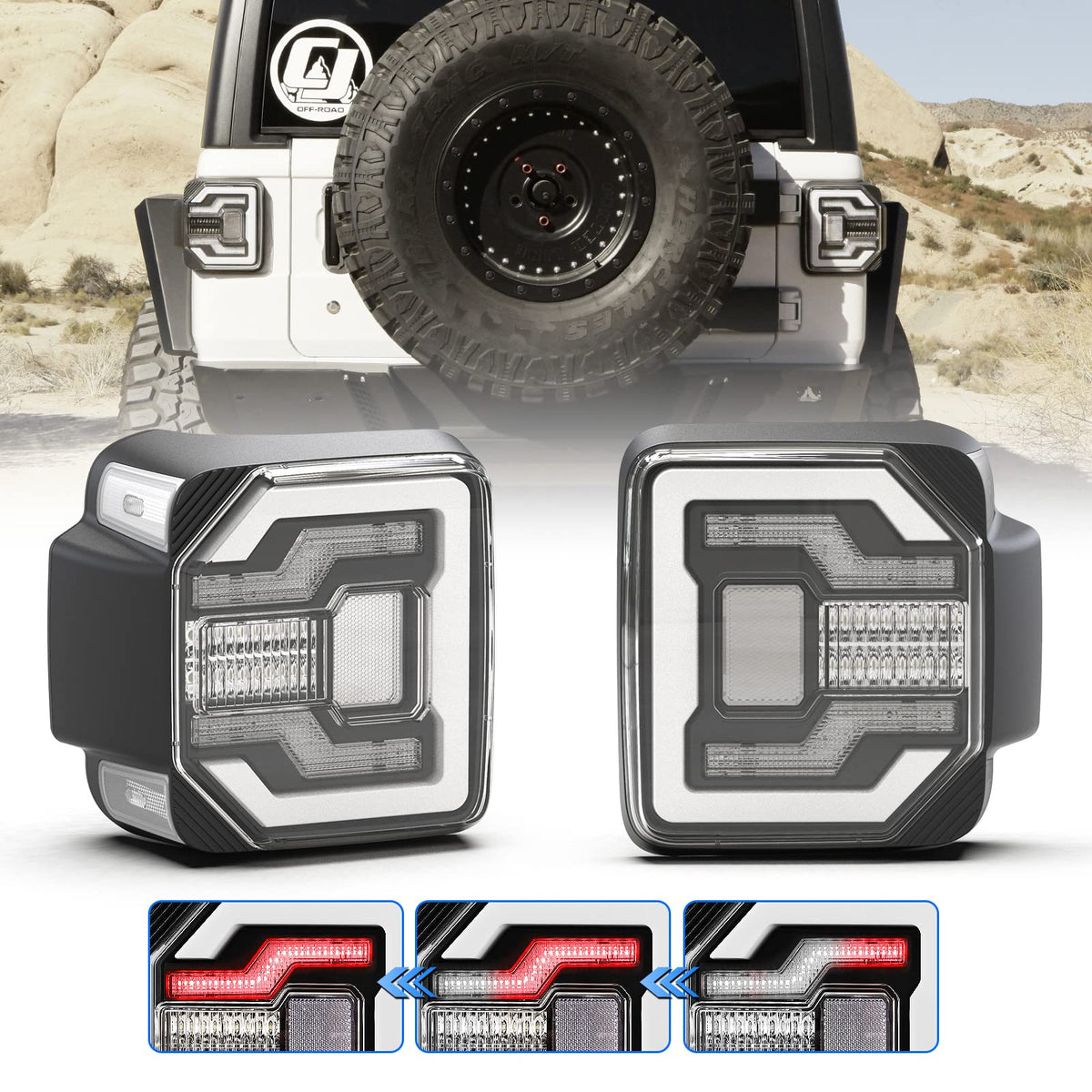 LED Tail Lights for 2018-2026 Jeep Wrangler JL/2021-2026 Wrangle 4XE Plugin
