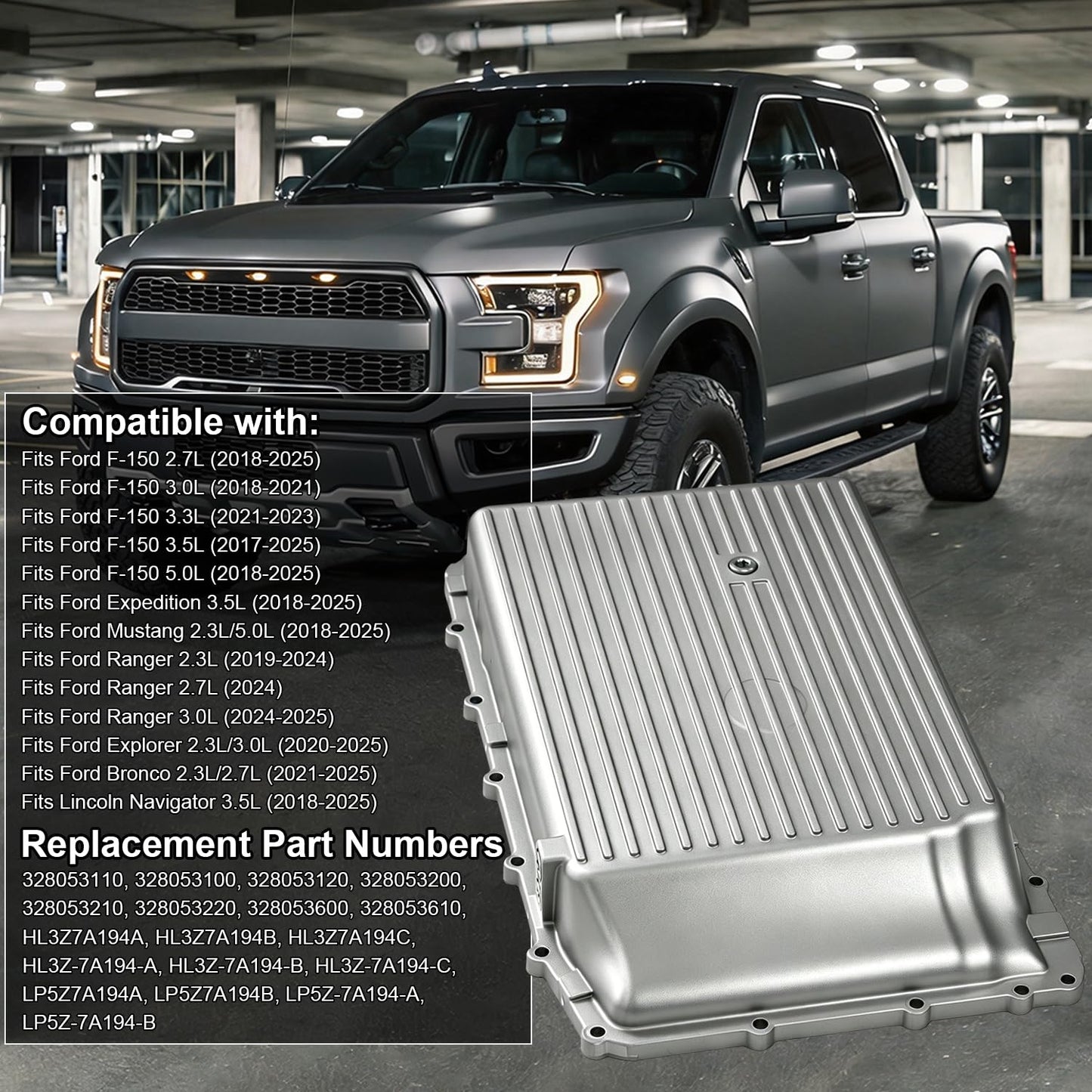 Aluminum Transmission Oil Pan with Magnetic Plug for F150 Expedition Ranger