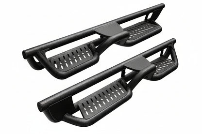 6" Two-Stair Running Boards for 2021-2026 Ford Bronco 4-Door - Carbon Steel Nerf Bars