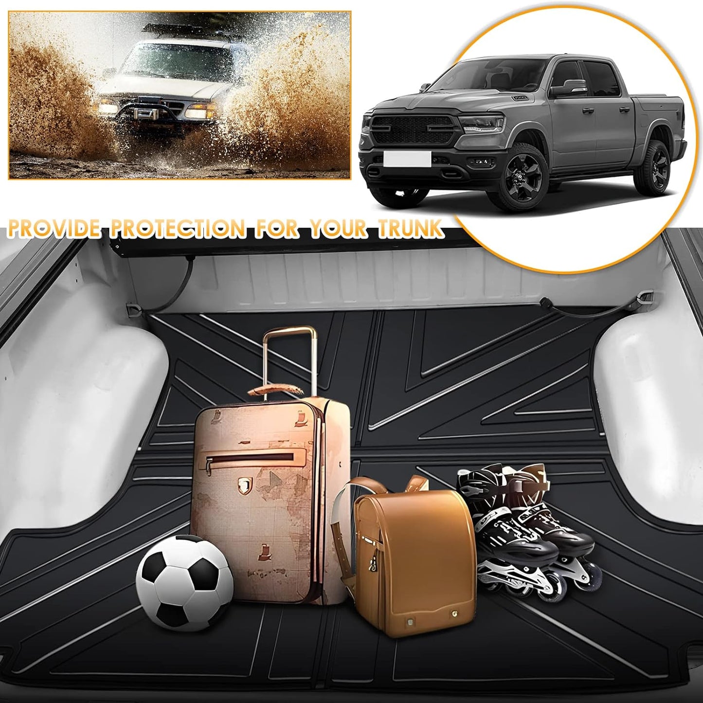 5.7ft/6.5ft Trunk Bed Mats for 2019-2023 Dodge Ram 1500