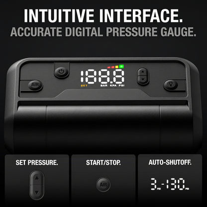 Air AL5 Cordless Tire Inflator - USB-C Rechargeable, 17 LPM, Digital Gauge/Auto-Shutoff for 31" Tires