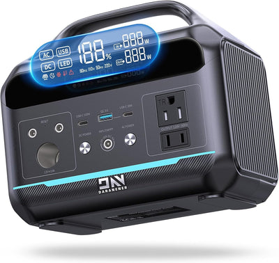 Portable Power Station 300W (600W Surge), 204Wh LiFePO4 Electric with AC&DC Outlets