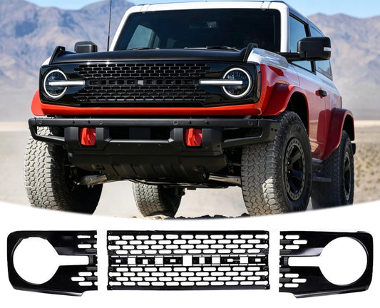 Glossy Black Front Grille for Ford Bronco 2021-2026