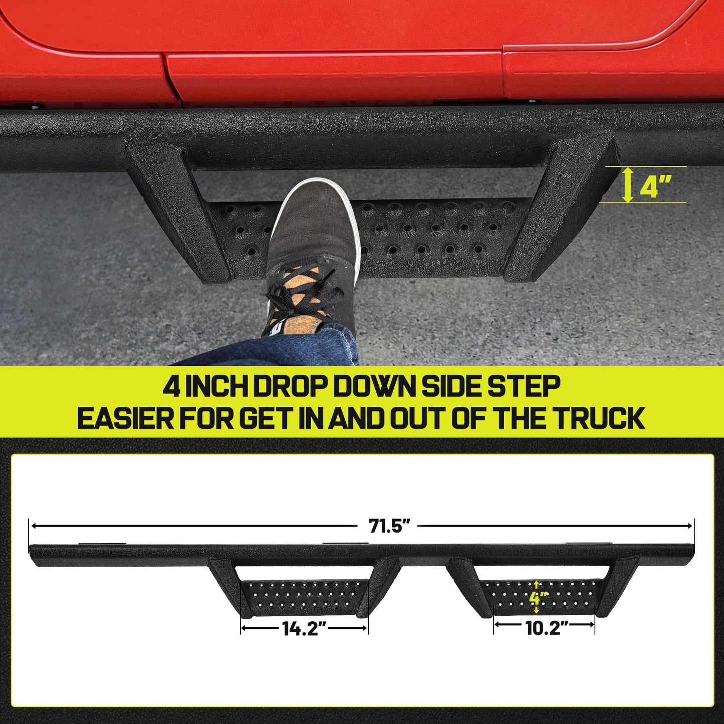 Curved Running Boards / Rock Sliders for 2018-2026 Jeep Wrangler JL 4-Door