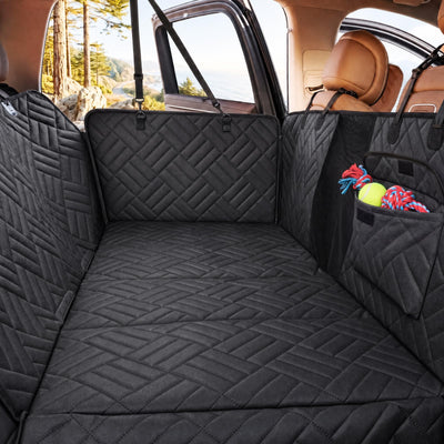 600D Oxford Hard-Bottom Dog Seat Cover - 400 lb Capacity, Waterproof Scratch-Proof for Car/SUV