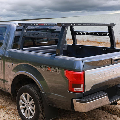 Universal Adjustable Truck Bed Rack - Overland/Contractor, 500-800 lb Capacity, No-Drill, Fits Gladiator/F-150/Tundra/Tacoma & More