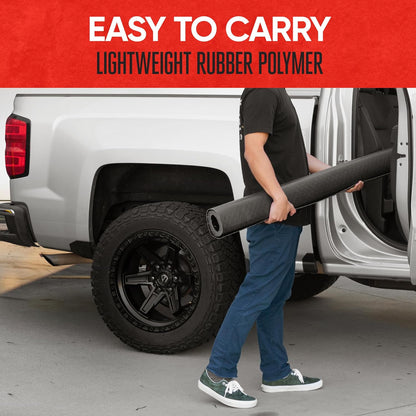 Universal 4'x6' Truck Bed Mat - All-Weather Heavy-Duty Rubber, Trim-to-Fit for Pickup/Van/SUV (Black)