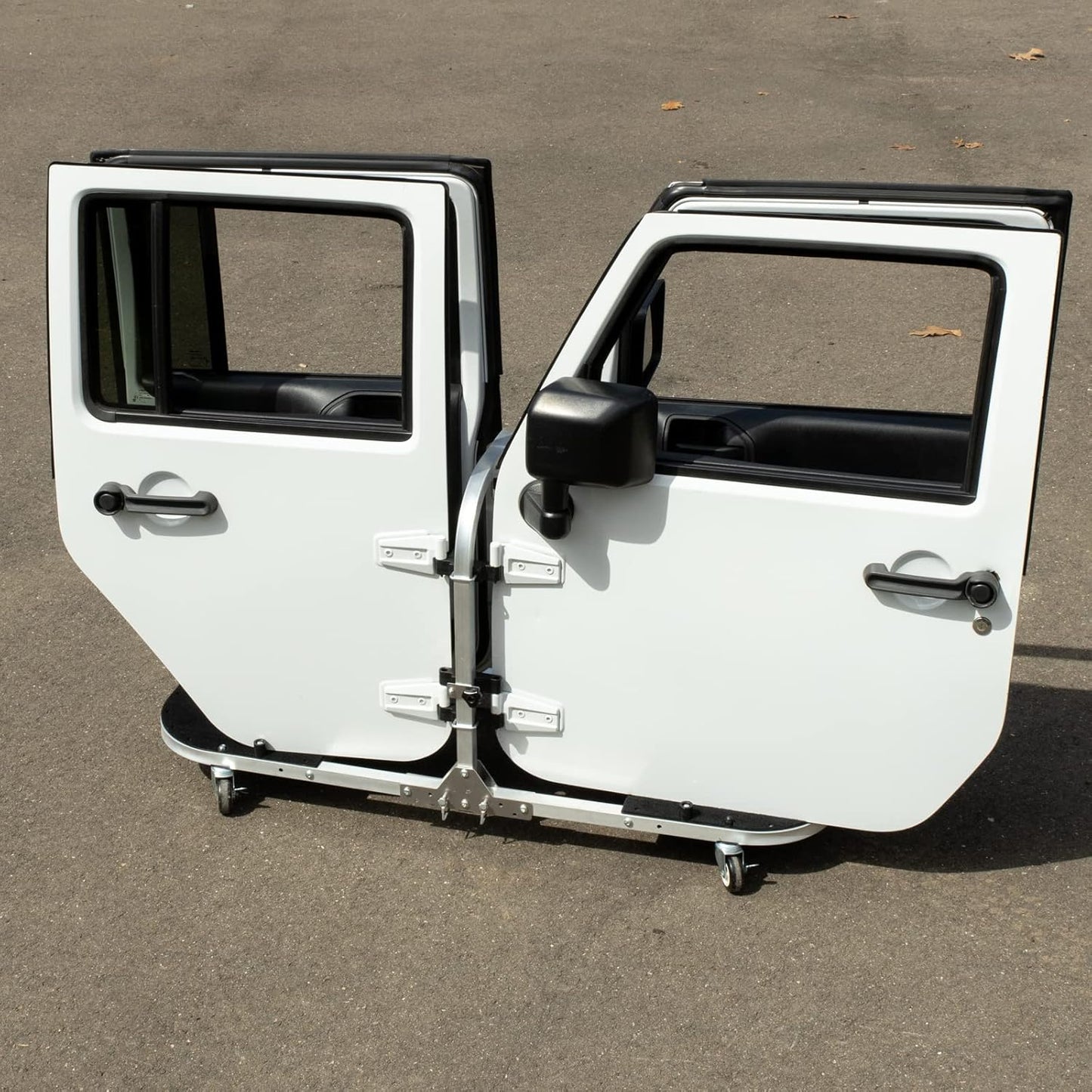 Folding Rolling Door Cart (4-Door) for Jeep Wrangler & Gladiator - Aluminum/Silver (Patented)