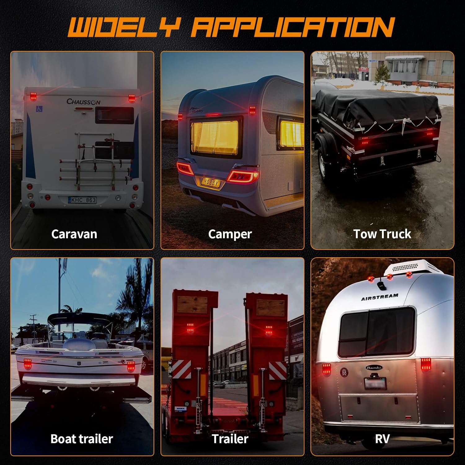 Wireless Trailer Lights – Magnetic Trail Lights Upgraded 2.4GHz Transmission with Strobe Mode Reverse Lights Multifunction Towing Lights Kit for Trucks, Boat, RV, Vehicle, Caravan