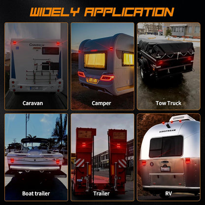 Wireless Trailer Lights – Magnetic Trail Lights Upgraded 2.4GHz Transmission with Strobe Mode Reverse Lights Multifunction Towing Lights Kit for Trucks, Boat, RV, Vehicle, Caravan
