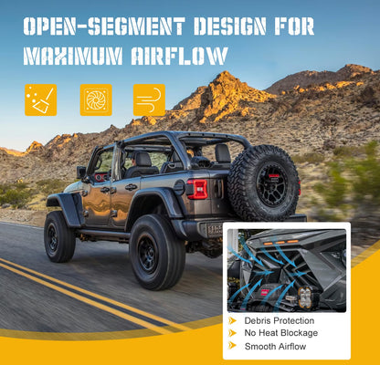 Jeep Wrangler JL JT Grille with Amber LED Lights