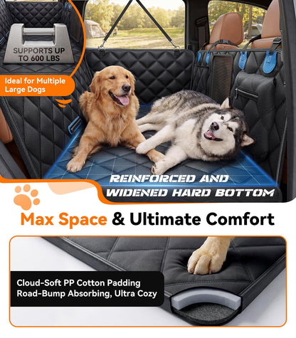 Waterproof 600D Dog Hammock - Safe/Large Space for Backseat, Fits Sedan/SUV/Truck, Passenger Seat Access