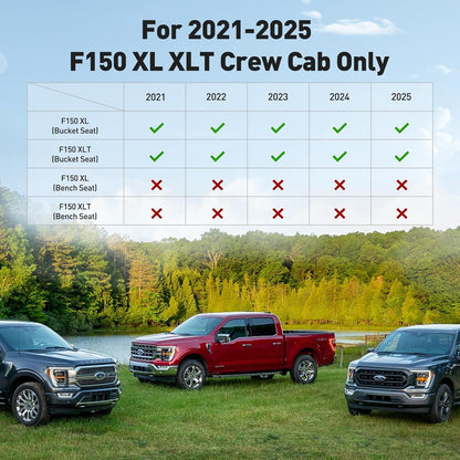 for Ford F150 Seat Covers 2021 2022 2023 2024 2025,Full Set Leather Waterproof Black Trucks Pickup Seat Covers Custom Fit for Ford F150 Accessories,Car Seat Cover for SuperCrew/CrewCab(XL,XLT)