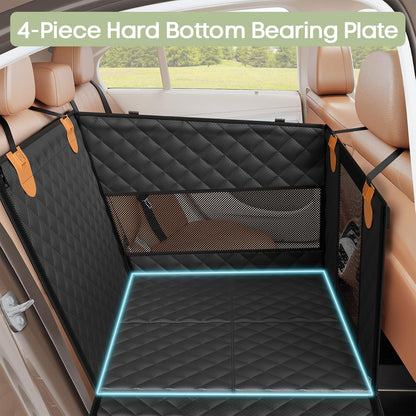 Hard-Bottom Dog Seat Extender w/3 Mesh Windows - Waterproof Strong Support for Car/Truck/SUV