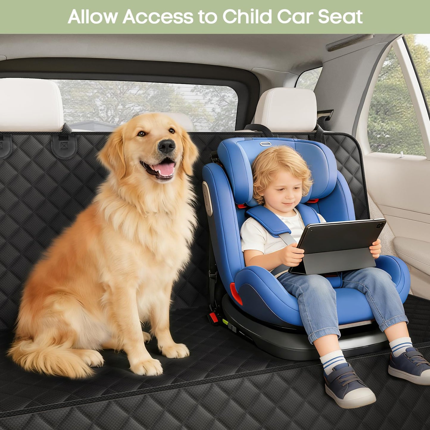 2-Pack Waterproof Dog Front Seat Covers - Full Protection w/Side Flaps, Universal for Car/Truck/SUV