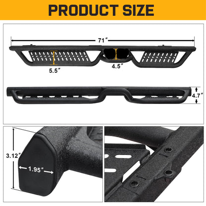 Black Running Boards for 2018-2026 Jeep Wrangler JL 4-Door