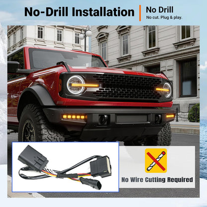 Bronco LED Fog Lights for Modular Bumper, Turn Signals