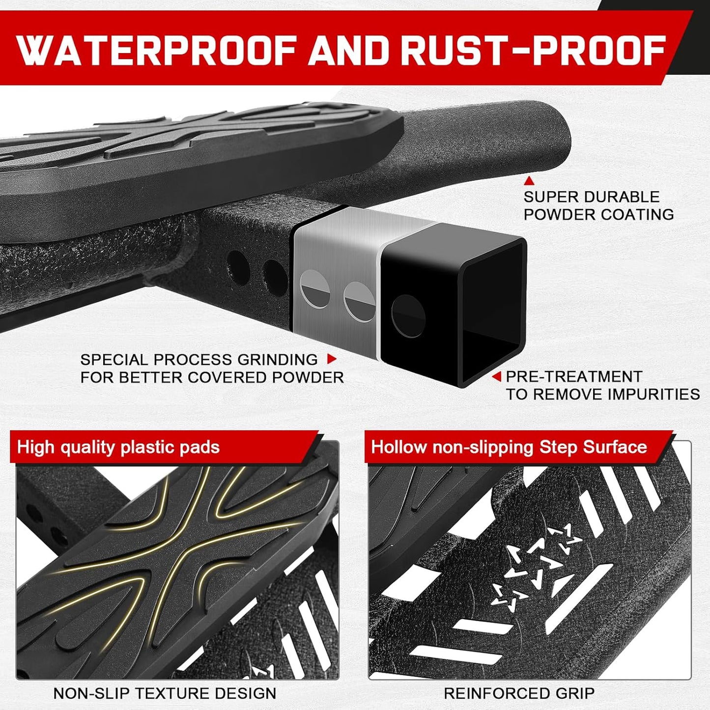 Double Layer 2" Hitch Step - Dual-Stage Anti-Slip, Universal Fit for Trucks/SUVs