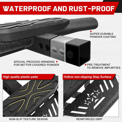 Double Layer 2" Hitch Step - Dual-Stage Anti-Slip, Universal Fit for Trucks/SUVs