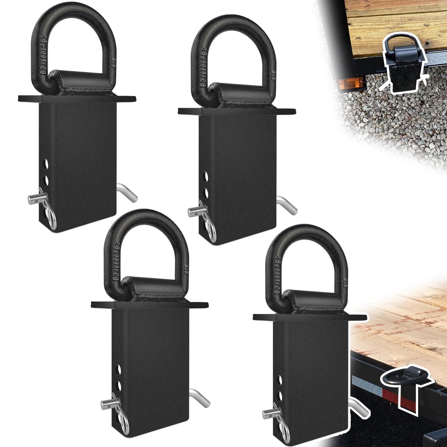 4Pcs 18000lbs Heavy Duty Stake Pocket D Rings - OHMU