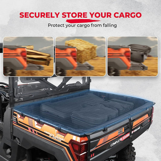 UTV Soft Cargo Bed Cover Waterproof Canvas Tonneau Cover Compatible with 2017-2023 Polaris